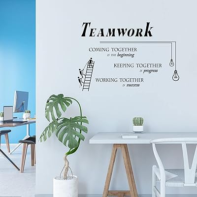 Autocollants muraux avec citations inspirantes pour le travail d'équipe de plaisir, autocollants muraux