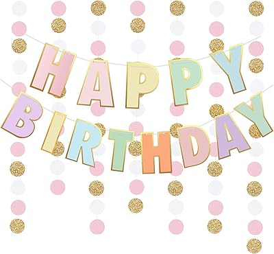Bannière et guirlande de joyeux anniversaire pré-nouées zuzac décorations d'anniversaire pour bébés