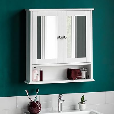 Armoire de salle de bain murale à deux portes avec miroir bath vida