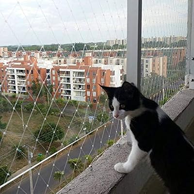 Filet de sécurité transparent pour chat l&v pour balcon et fenêtres, filet