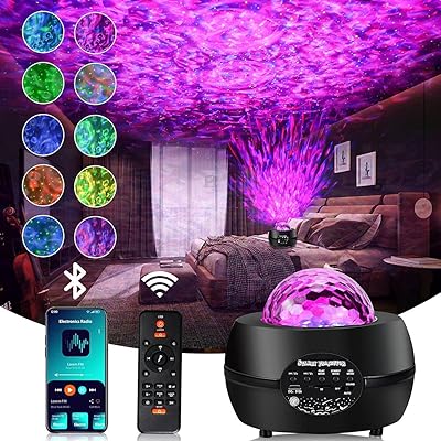 Projecteur d'étoiles, projecteur glide galaxy 3 en 1, veilleuse avec télécommande pour chambre