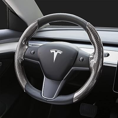 Couvre-volant en fibre de carbone taille personnalisée pour tesla modèle y 3