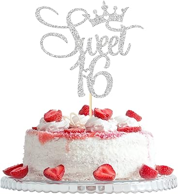 Décoration de gâteau sweet 16, décorations de fête d'anniversaire 16e, choix de gâteaux