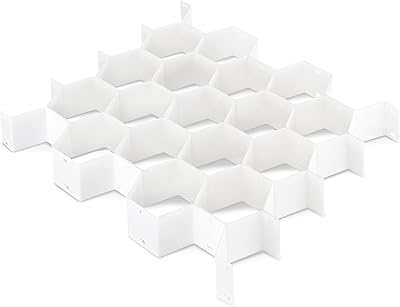 Organisateur de tiroir whitmore en nid d'abeille, blanc, taille unique