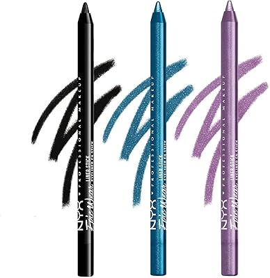 Nyx professional makeup epic wear liner stick longue durée, [noir, turquoise, violet], paquet