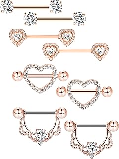 4 paires d'anneaux de langue en acier inoxydable, anneau de perçage corporel, bijoux