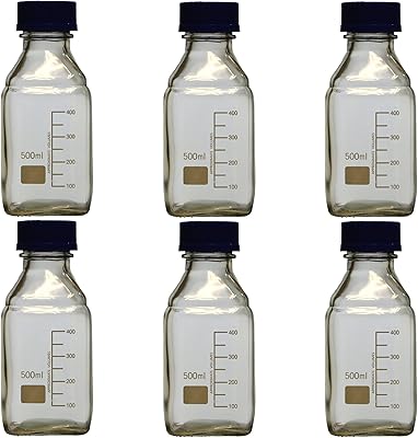 Karter scientific flacon de stockage de médias carré de 500 ml avec bouchon