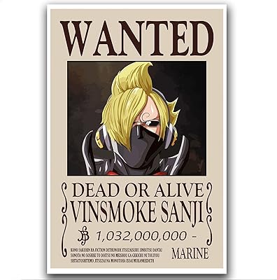Affiches d'anime one piece wanted le plus récent poster sanji 1 milliard