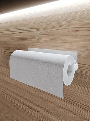 Porte-serviettes en papier mural sans perçage, porte-serviettes en papier sous armoire, porte-rouleau