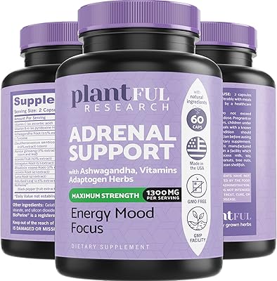 Supplément de soutien surrénalien et gestionnaire de cortisol │ adaptogènes ultra-purs, extrait d'ashwagandha