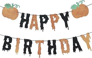 Bannière d'anniversaire de citrouille halloween thanksgiving automne fournitures de décorations de fête de noël sur le thème de la citrouille. Diaytar : Vivez l'expérience du shopping malin