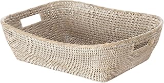 Panier/étagères de rangement rectangulaires tissés à la main la jolla, 19" x 15" x 5", délavé blanc. Diaytar Sénégal : Qualité garantie, prix imbattables, livraison rapide