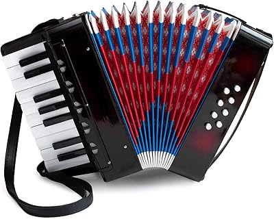 Un accordéon pour enfants, composé de 17 touches et 8 archets d'accordéon