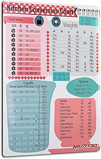 Le tableau de conversion métrique magnétique pour réfrigérateur 6" x 8" comprend un tableau de conversion du poids, un tableau de conversion des mesures, un tableau de conversion des liquides et un tableau de conversion de la température (conception de cuisine rustique). Électroménager, mode, beauté... Diaytar a tout en stock