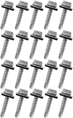 20 pièces 10 x 1 pouce vis de toiture en métal
