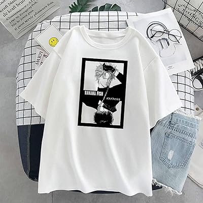 Anime banana fish t-shirt d'été femmes manga unisexe streetwear imprimé hauts décontracté à