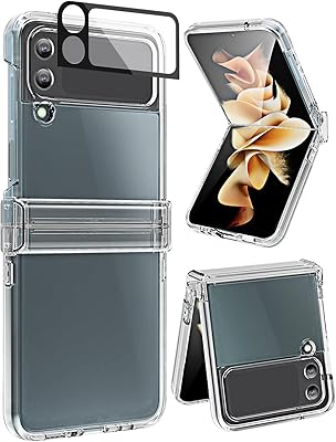 Skye samsung galaxy z flip 4 clear cover avec protection d'écran arrière