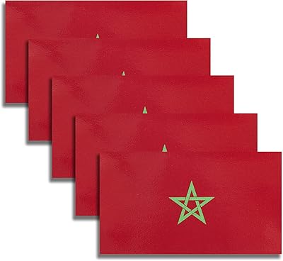 5 pièces drapeau marocain vinyle décalcomanie tactique drapeau marocain décalcomanies marocaines pour véhicules