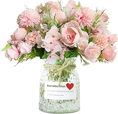 Fleurs décoratives artificielles, bouquet de fleurs de pivoine en soie, décor en plastique