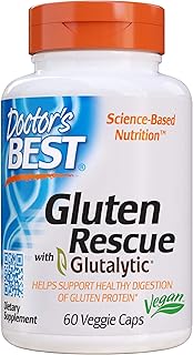 Dr. best gluten rescue formula avec gels, sans ogm, végétalien, 60 pièces