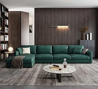 Ensemble de canapé d'angle italien imperméable de luxe moderne pour salon (vert)