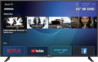 Téléviseur led intelligent uhd konka 55 pouces quad core hdr10 mediacast