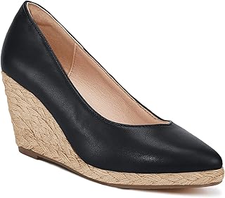 Sandales espadrilles compensées à enfiler pour femmes avec bout fermé
