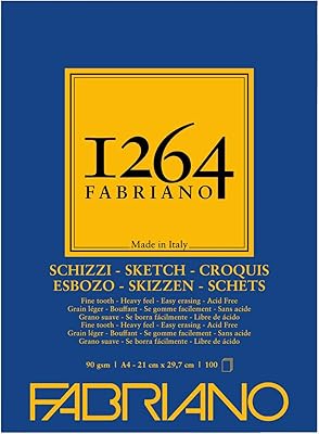 Fabriano schizzi 1264 19100632 carnet de croquis collé sur la tête, 90 g/m2