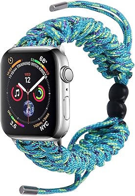 Bande réglable en nylon paracorde compatible avec iwatch series 7 6 5 4