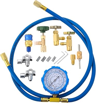 Kit de recharge de fréon pour réfrigérateur a-c r134a comprenant un trou r134a