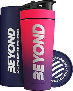 Bouteille shaker protéinée isolée en acier inoxydable de qualité supérieure beyond fitness