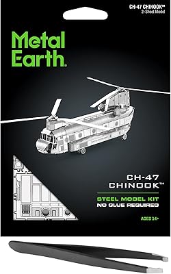 Kit de modèle métallique 3d metal earth ch-47 chinook avec pince