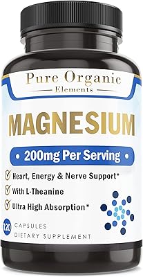 Glycinate de magnésium d'éléments organiques purs avec l-théanine, potassium et poivre noir