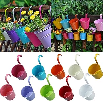 Pots de fleurs amater, 10 pièces pots de fleurs en fer suspendus
