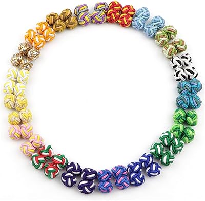 Boutons de manchette colorés à double boule avec nœud en corde, nouveauté, tressés