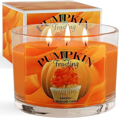 Bougie en forme de citrouille 96north | 3 mèches | bougies parfumées d'automne et d'épices | décorations de bougies d'halloween | 100 % cire de soja. Diaytar : Le choix malin des consommateurs sénégalais