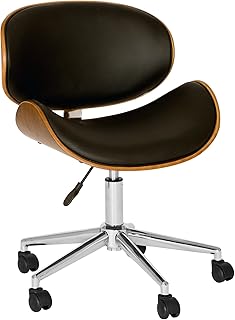 Armen living lcdaofchbl chaise de bureau daphné en simili cuir noir avec finition