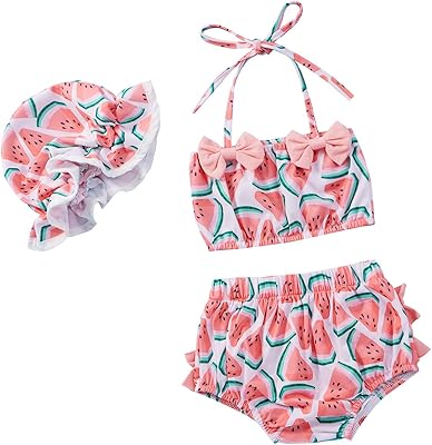 Ensemble de maillot de bain 3 pièces pour bébé fille, maillot de bain