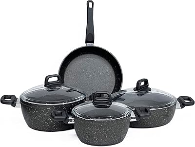 Batterie de cuisine antiadhésive en granit dephni casserole de 20 cm de profondeur