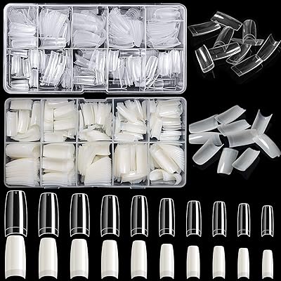 Ensemble d'ongles en acrylique oraim 1000 pièces français incurvés à presser avec décoration