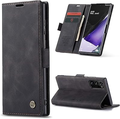 Étui de protection pliable au design portefeuille en cuir classique avec fente