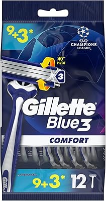 Lames de rasoir jetables gillette blue3 comfort pour hommes, 9+3