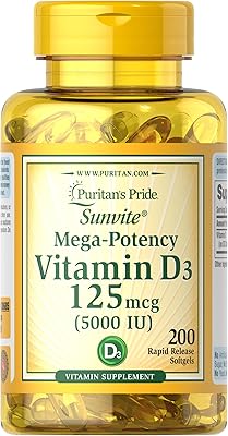 Vitamine d3 puritan's pride pour soutenir le système immunitaire, la santé osseuse