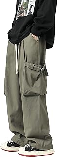 Pantalon ample décontracté à jambes larges pour hommes avec taille élastique avec cordon