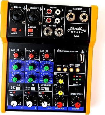 Console de mixage audio mike music avec enregistreur bluetooth et synthétiseur audio 4