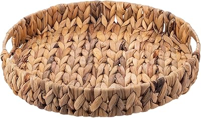 Plateau rond en rotin akdc b, 34 cm x 34 cm x 5
