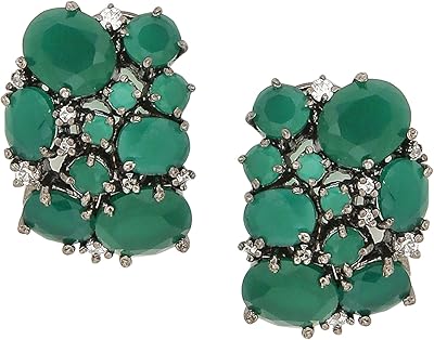 Boucles d'oreilles avec pierres émeraude vertes pour femme | bijoux cloutés carrés hypoallergéniques pour filles et femmes | boucles d'oreilles cocktail, métal, inconnu. Diaytar : Parce que vous méritez le meilleur sans vous ruiner