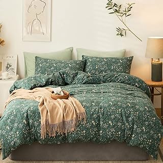 Housse de couette en coton tricoté en jersey à motif floral amoan