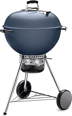 Gril au charbon weber master touch, taille 22 pouces - bleu foncé