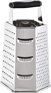 Râpe bergener à 6 faces en acier inoxydable, 22,5 cm, bg3395bk, noir/argent